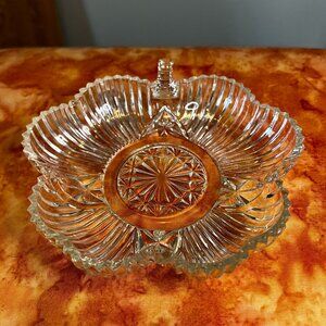 Vintage Federal Glass Clover Dish